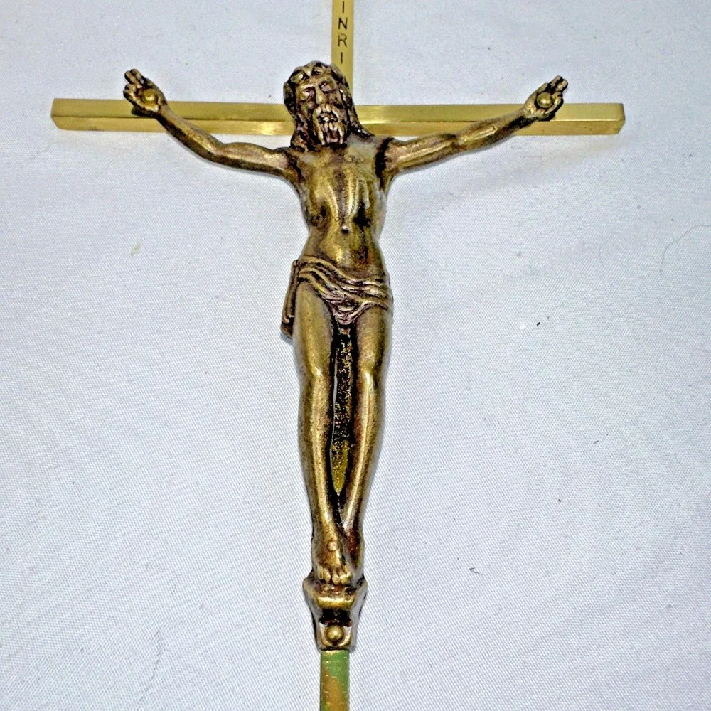 Brass Crucifix With Jesus On Cross 10